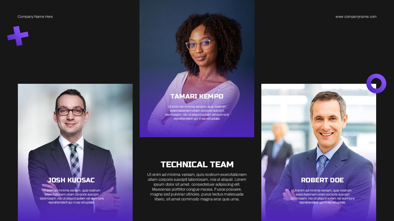 Team Introduction Template - Individual technical team member spotlights