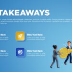 A group of 3D business professionals working together to carry a giant golden key toward a keyhole shaped opening