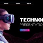 Technology Template - title slide with navigation menu and VR elements