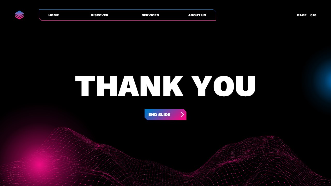 Technology Template - thank you closing slide with END SLIDE button