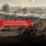 US History Civil War Template - 1863 battlefield scene with divided nation theme