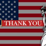 US History Thank You Template - Closing slide with Statue of Liberty and American flag