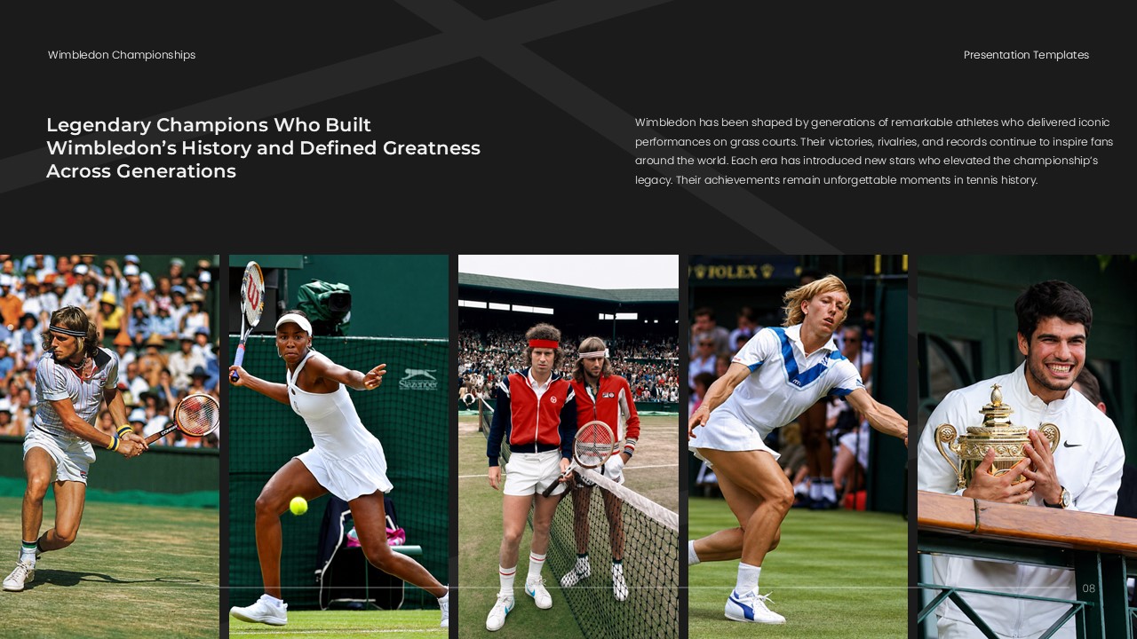 Wimbledon Template - Historical champions gallery and heritage showcase
