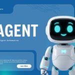 AI Agent Template - title slide with white robot, Get Started section, green accent box