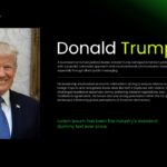 World Leaders Template - Donald Trump profile slide for presenting U.S. political leadership and policies