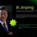 World Leaders Template - Xi Jinping profile slide for presenting Chinese politics and global economic influence
