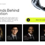 Banking & Fintech Leadership - Professional headshots grid presents executive team with roles from CEO to COO