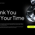 Banking & Fintech Thank You - Closing appreciation flows with chrome ribbons to lime green action button conclusion