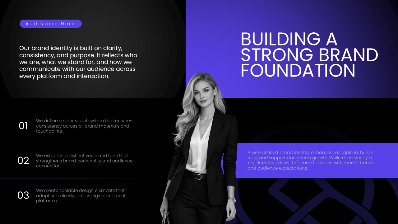 Brand Identity Template - Building strong foundation slide