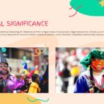 Carnival PowerPoint Template - Cultural significance slide with traditional costume imagery and educational content