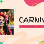 Carnival Google Slides Template - Title slide with festive design and Day of the Dead carnival imagery