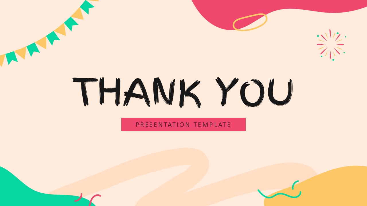 Carnival Template - Thank you closing slide with festive design elements and professional layout