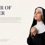 Christianity Template - Power of Prayer with nun praying portrait