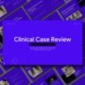 Clinical Case Review Template - Isometric grid showcasing comprehensive medical presentation slides in purple theme