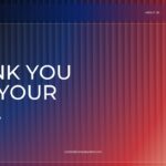 Company Overview Template - Thank you closing slide with contact information and gradient background design