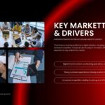 Competitive Industry Report Template - business images with three styled trend category buttons on gradient background