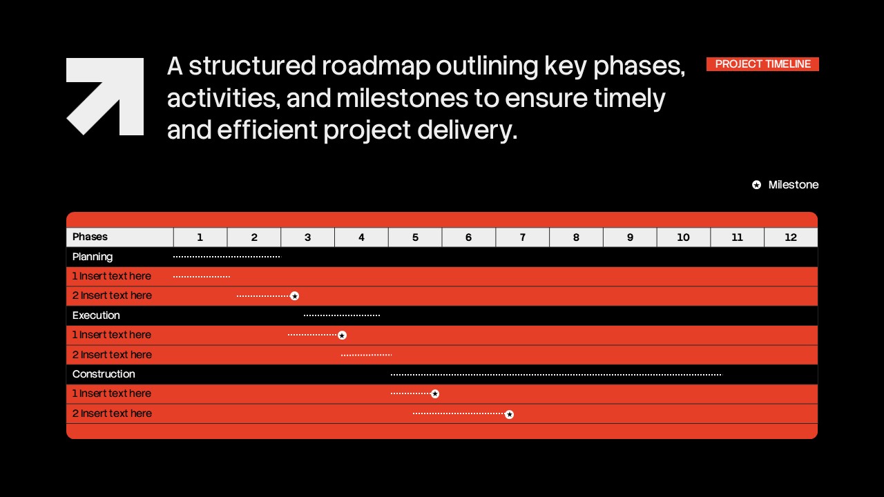 Construction Proposal Template - Timeline slide to visualize project schedule and milestone tracking