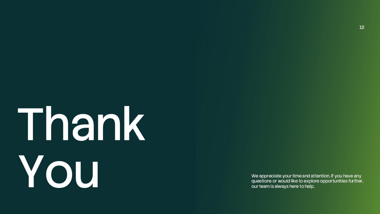 Corporate Annual Report Template - closing slide with gradient background and 'Thank You' message text