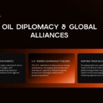 Crude Oil Dynamics slide exploring geopolitical alliances and diplomatic strategies in global oil trade
