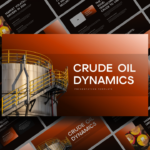 Crude Oil Dynamics template cover showcasing professional energy industry presentation design with oil storage tank imagery