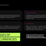 Cryptocurrency Template - Challenges slide highlighting obstacles and limitations in four-card format