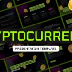Cryptocurrency Template - Professional cover slide with Bitcoin symbols and scattered preview slides