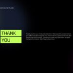 Cryptocurrency PowerPoint Template - Thank you closing slide with gradient background and green banner