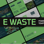 E-Waste Management Template - Dynamic grid showcasing green-themed slides with environmental branding and data visualizations