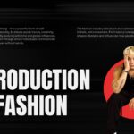 Fashion Introduction Template - Split layout balancing typography with blonde model in circular red accent element