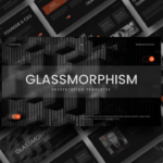 Glassmorphism Template - Complete template showcase displaying all 11 slides in modern dark theme design