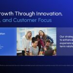 Growth Report Innovation Strategy - Team collaboration photo with strategic content on innovation and customer relationships