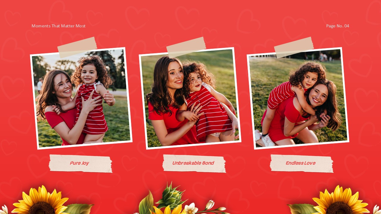 Happy Mothers Day Template - Photo gallery slide to display multiple mother-child memories