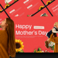 Happy Mothers Day Template - Cover slide to introduce Mother's Day presentations with warm family imagery
