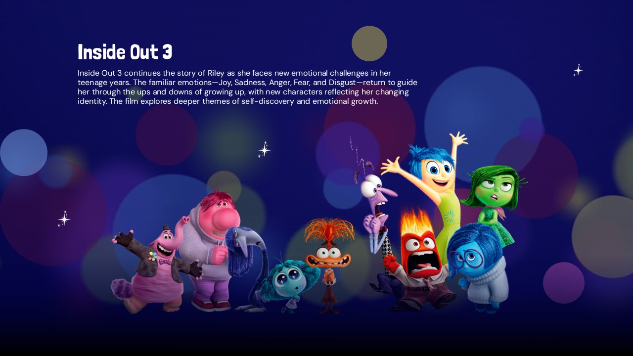 Inside Out Template - Inside Out 3 future outlook slide with teenage emotional development theme