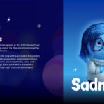 Inside Out Template - Sadness character slide with blue theme and empathy personality description