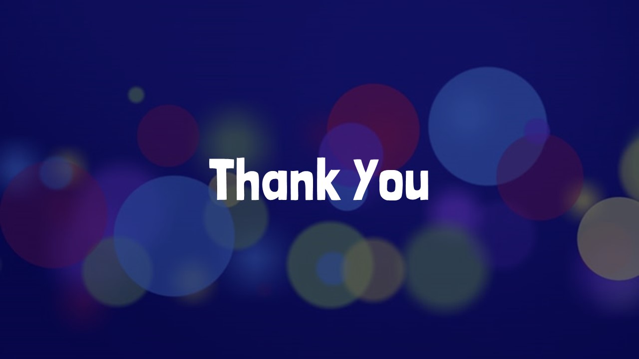 Inside Out Movie Template - Thank you slide with cosmic blue starry background and white text