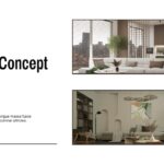 Interior Design Template - design concept slide with two interior photos, mood direction text section