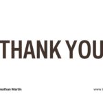 Interior Design Template - thank you slide with large brown text, presenter details, minimalist white background