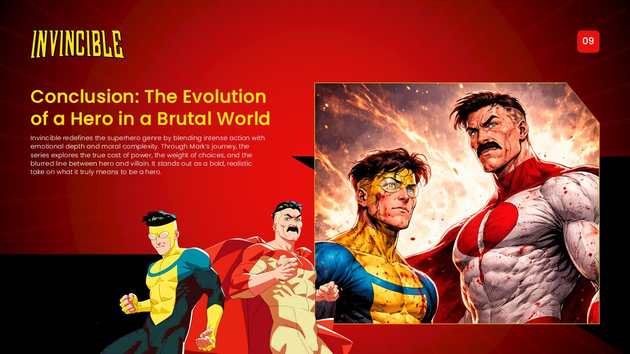 Invincible Template - Hero evolution conclusion slide