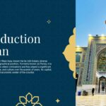 Iran Introduction Template - Two-column layout balancing historical text with ornate Islamic architecture