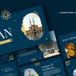 Iran Google Slides Template - Elegant showcase of cultural slides with Islamic geometric patterns and architecture