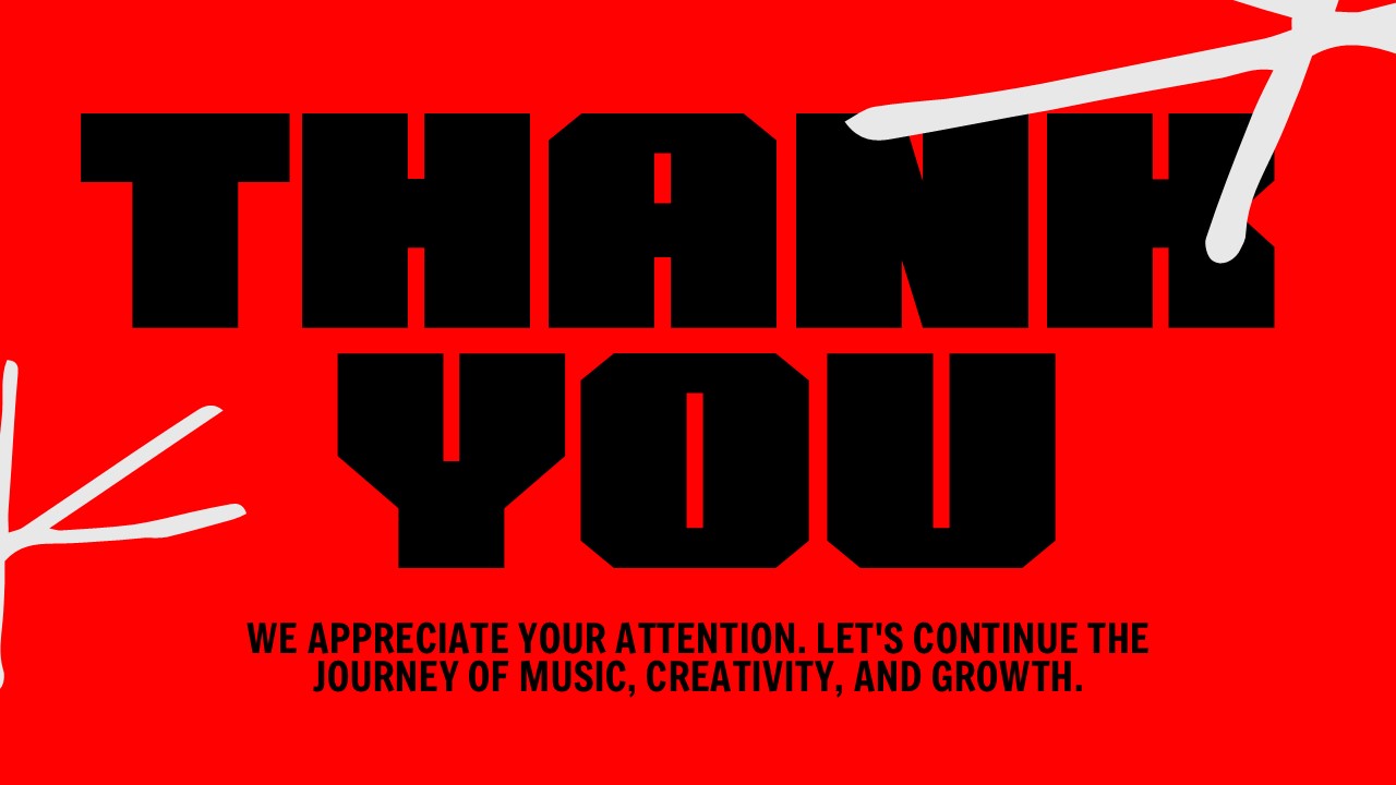 Thank You Template - Bold closing slide with bright red background and appreciation message for audience engagement