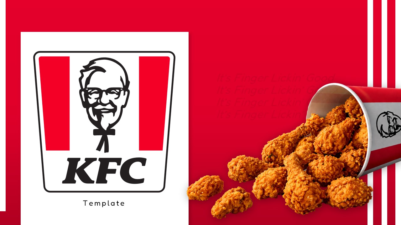 KFC Template - Clean layout with Colonel Sanders logo and chicken