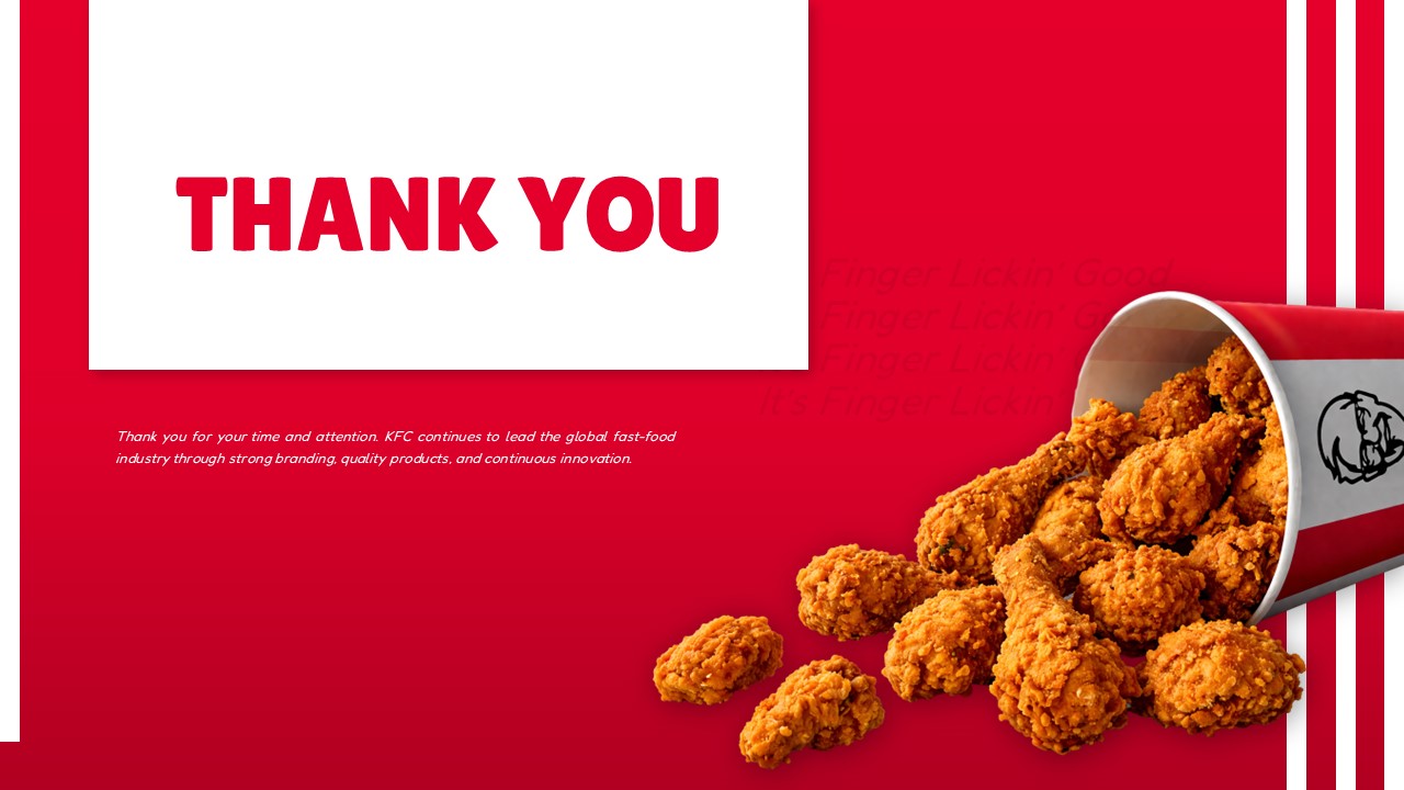 KFC Thank You Template - Presentation conclusion with chicken imagery