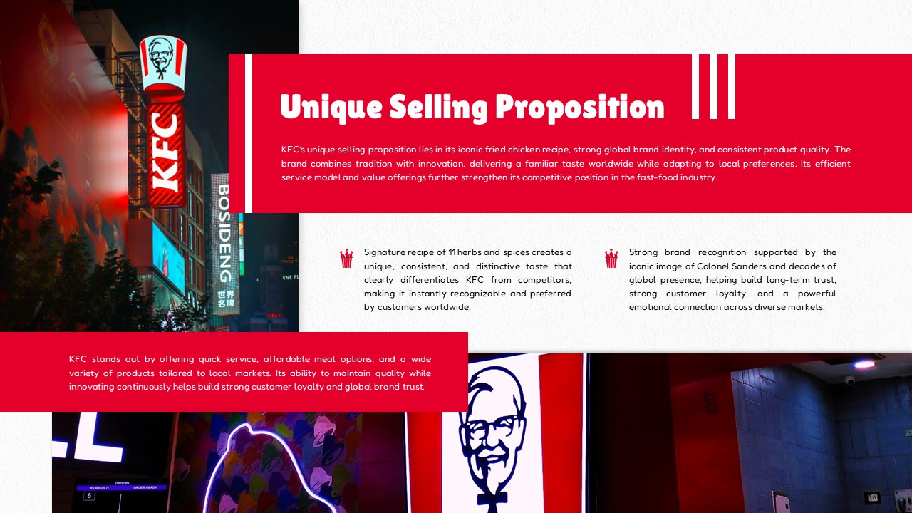 KFC USP Template - Unique selling proposition with night cityscape