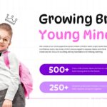 Kids School Template - student growth slide with engagement metrics