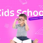 Kids School Template - title slide with student and educational elements