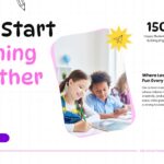 Kids School Template - mission slide with 150k happy students statistic
