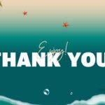 Maldives Template - Thank you closing slide with palm fronds, starfish and beach elements on tropical background