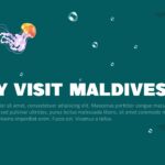 Maldives Template - Benefits slide asking Why Visit Maldives with content blocks and marine life graphics